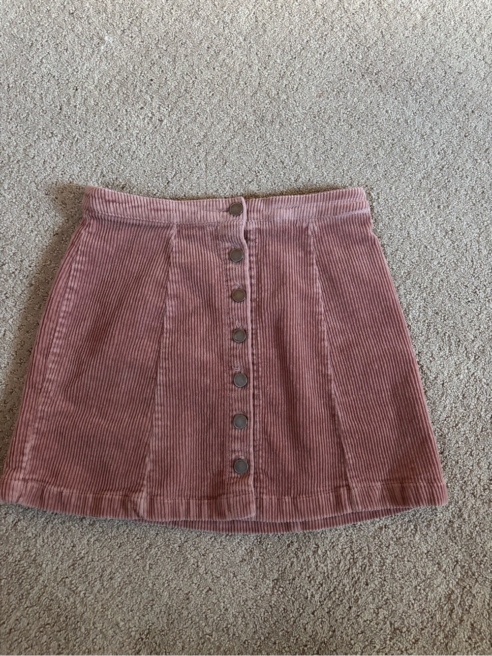 Forever 21 Rose Pink Corduroy Button-Front Mini Skirt